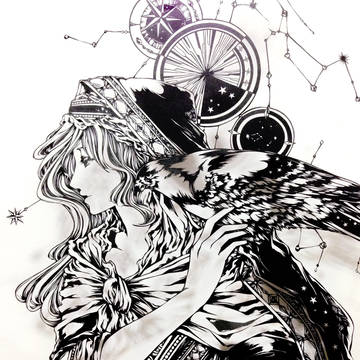 切り絵 : 星の道標