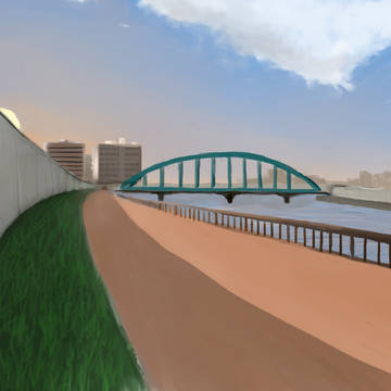 川沿いの景色