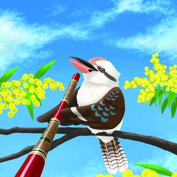 奏でるワライカワセミ