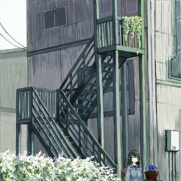 朝のみずやり
