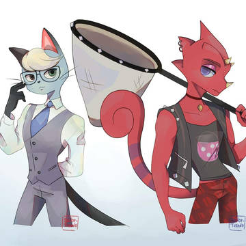 ACNH: Raymond and Flick doodle
