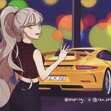 포르쉐 모는 여자