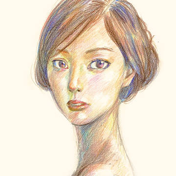 イラスト 「振り返る女性」