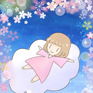 雲にのる女の子