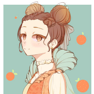 orange milk tea doodle