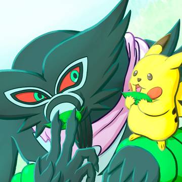 森の賢者とピカチュウ