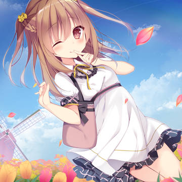チューリップと彼女と