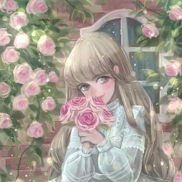 薔薇とピンタックのワンピース