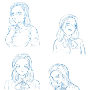 練習「制服つり目金髪おでこ系女子」