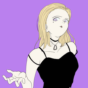 練習「金髪おでこほくろ黒キャミジーパン系女子」