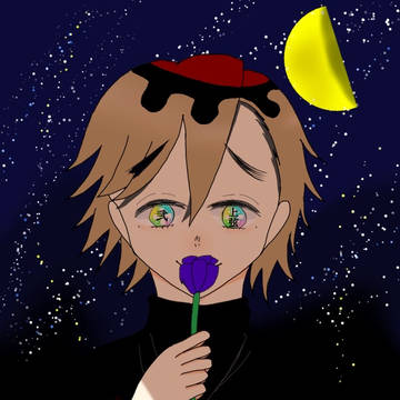 童磨くん花持ってる