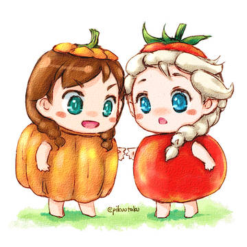 pumpkin fairy & tomato spirit