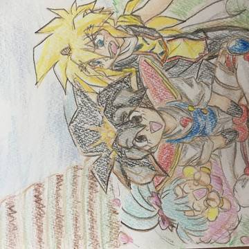 何年ぶりかに描こうとおもったら家には色鉛筆とクレヨンしか無かった