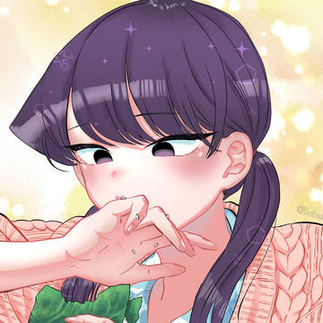 Komi san eat onigiri colored