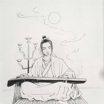 琴を弾く人