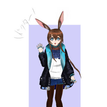アーミヤ(アークナイツ)　練習絵