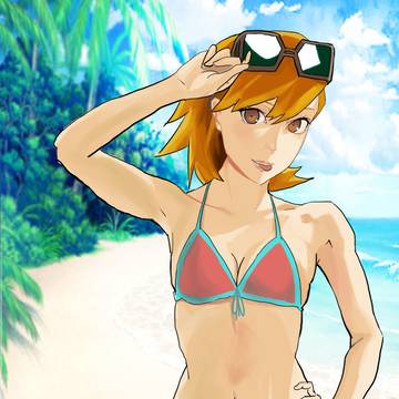 Yukari having fun in the sun