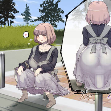 ケツに車止めを入れる絵