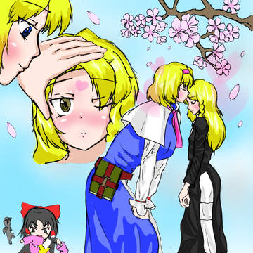 桜の前にて