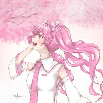 桜ミクを描いてみました！