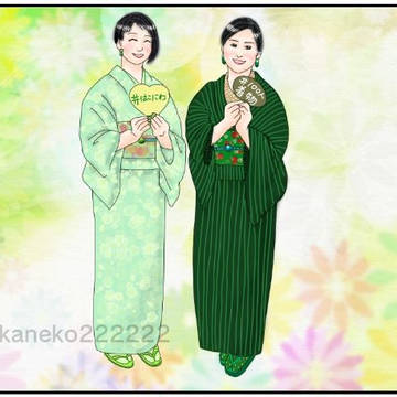 はこにわ企画「#おうち100人着物」イラスト
