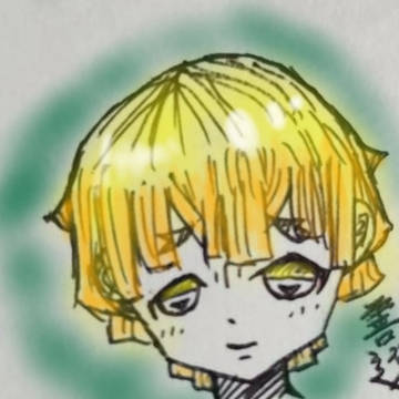 いたずら書きに色を着けた《我妻善逸》
