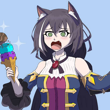 アイスを落としちゃうキャル