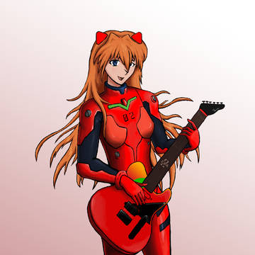 Asuka Langley with Telecaster