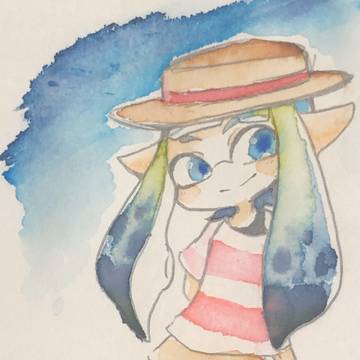 水彩イカちゃん