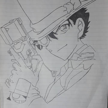 結構ウキウキで描いた怪盗キッド