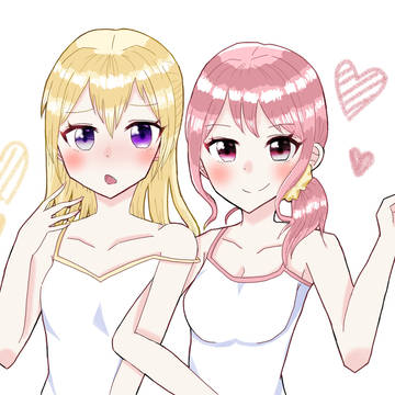 お揃いのキャミソールあやちさ💛❤️