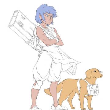 A girl and her dog