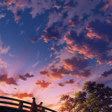 夕刻の石橋