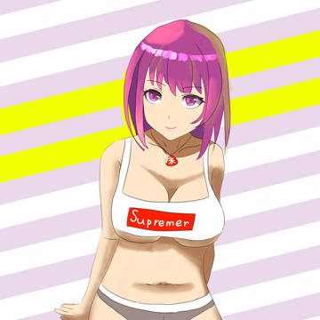 supremerのシャツ着た人