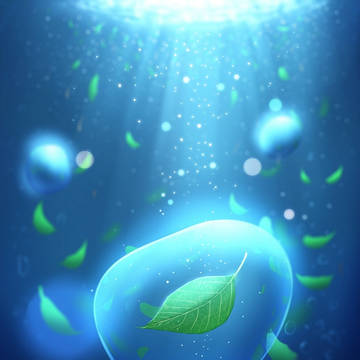 【夏】水中の葉