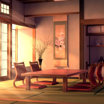 3D 和室(夕方)