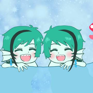 🐬と🦈の稚魚ちゃんず