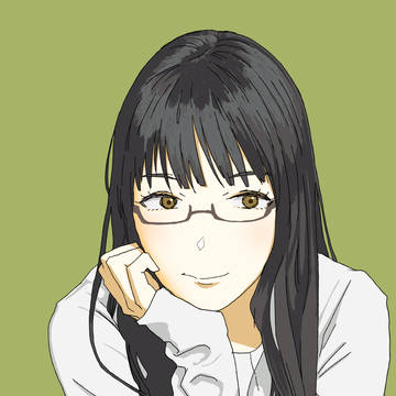 頬杖眼鏡