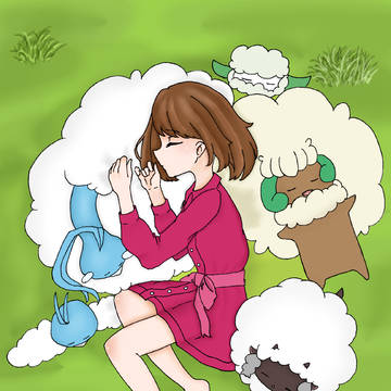 もこもことお昼寝