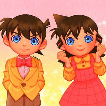 幼少期の新一と蘭