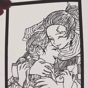 【切り絵】炭治郎、禰豆子【鬼滅の刃】