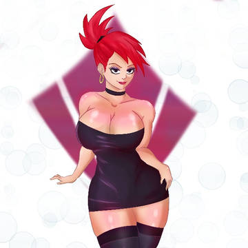Frankie Foster un a Black dress