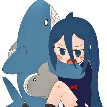 サメガール模写…