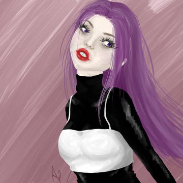Purple haired girl
