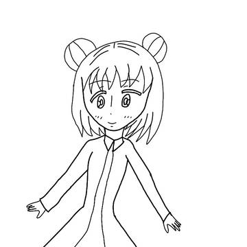 【創作手下】ドールちゃん線画【デジタル】