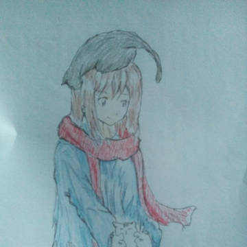 girl and cat