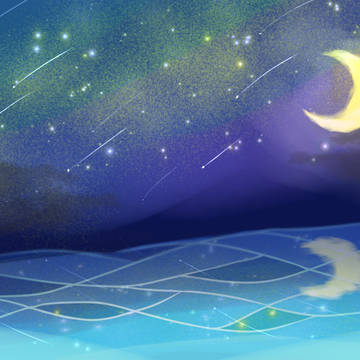 夜空と海