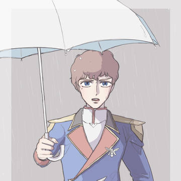 雨の中