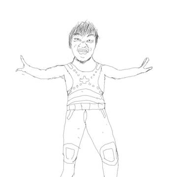 世界を憎シム男の絵