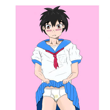 セーラー服着てみた少年